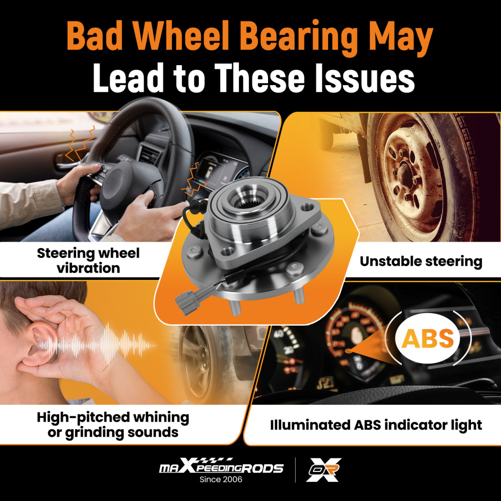 Front Wheel Bearing and Hub 6 Bolt compatible for Nissan Pathfinder / Armada 04-07 BR930637