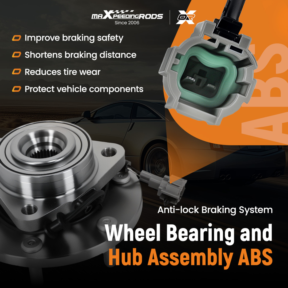 Front Wheel Bearing and Hub 6 Bolt compatible for Nissan Pathfinder / Armada 04-07 BR930637