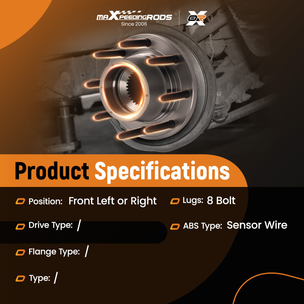 4WD Front Bearing Hub compatible for Ford F-250/F-350 2005 2006-2010 BR930695 8 Lug w/ABS