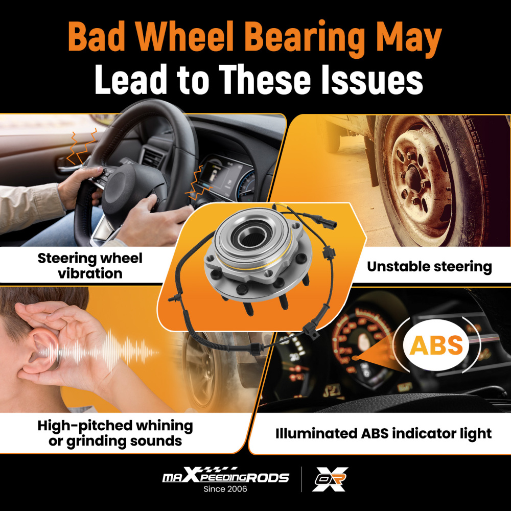 4WD Front Bearing Hub compatible for Ford F-250/F-350 2005 2006-2010 BR930695 8 Lug w/ABS