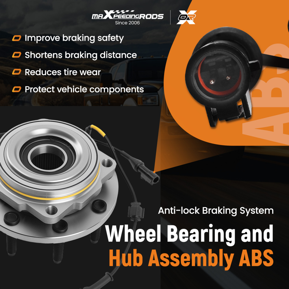 4WD Front Bearing Hub compatible for Ford F-250/F-350 2005 2006-2010 BR930695 8 Lug w/ABS