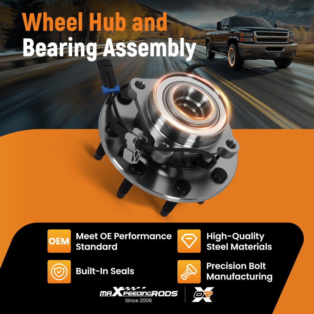 8 Bolt Front Wheel Hub Assembly compatible for Hummer H2 2008 - 2009 SP580312 Kit New