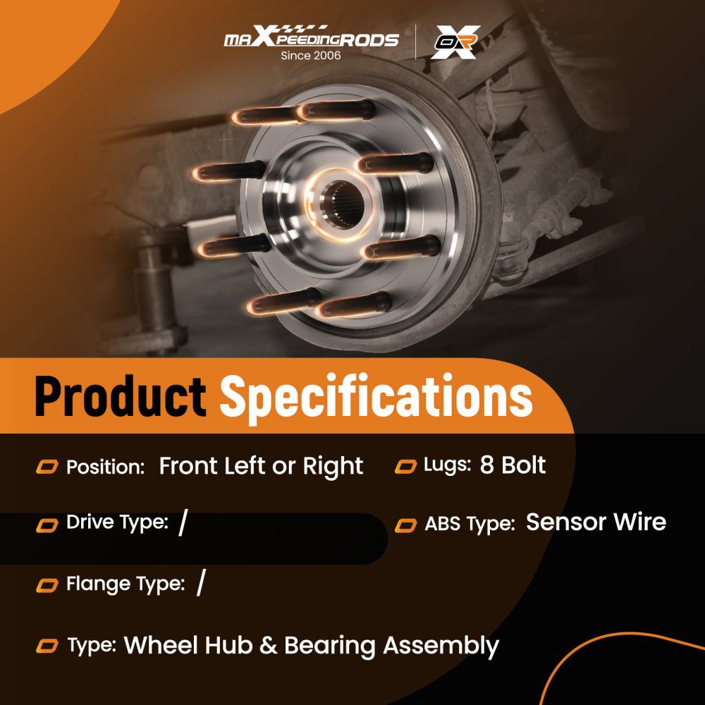 8 Bolt Front Wheel Hub Assembly compatible for Hummer H2 2008 - 2009 SP580312 Kit New