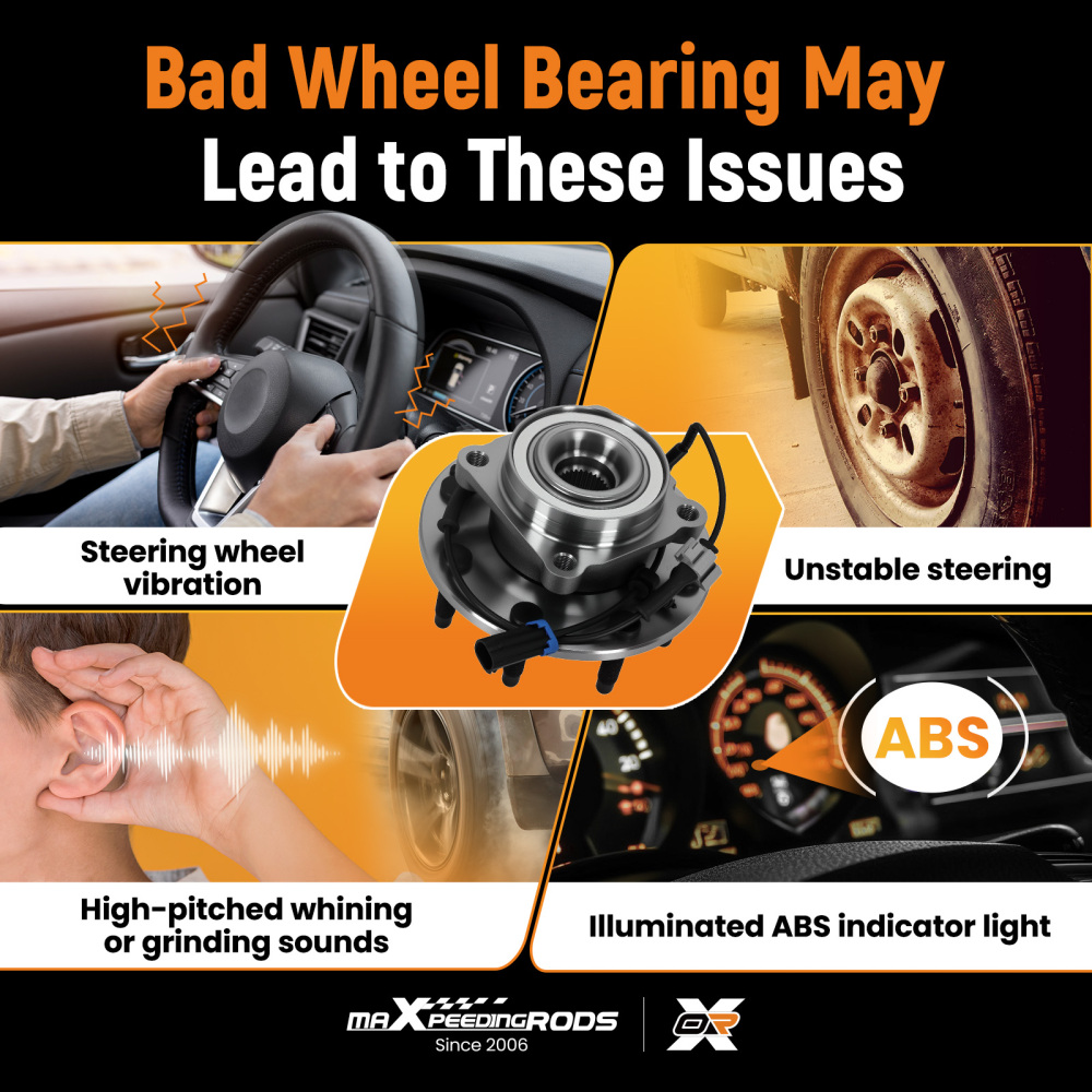 8 Bolt Front Wheel Hub Assembly compatible for Hummer H2 2008 - 2009 SP580312 Kit New