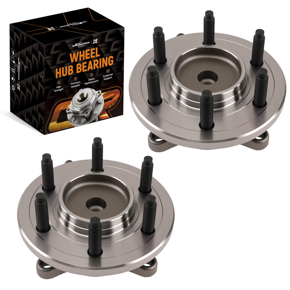2 Front Wheel Hub Bearings compatible for Ford F-150 RWD 2009-2010 515117 6 Stud ABS