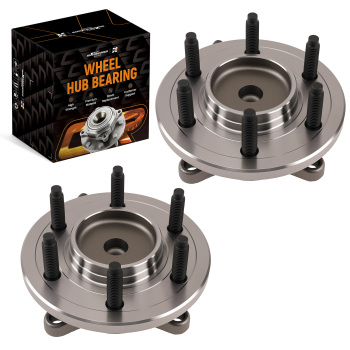 2 Front Wheel Hub Bearings compatible for Ford F-150 RWD 2009-2010 515117 6 Stud ABS