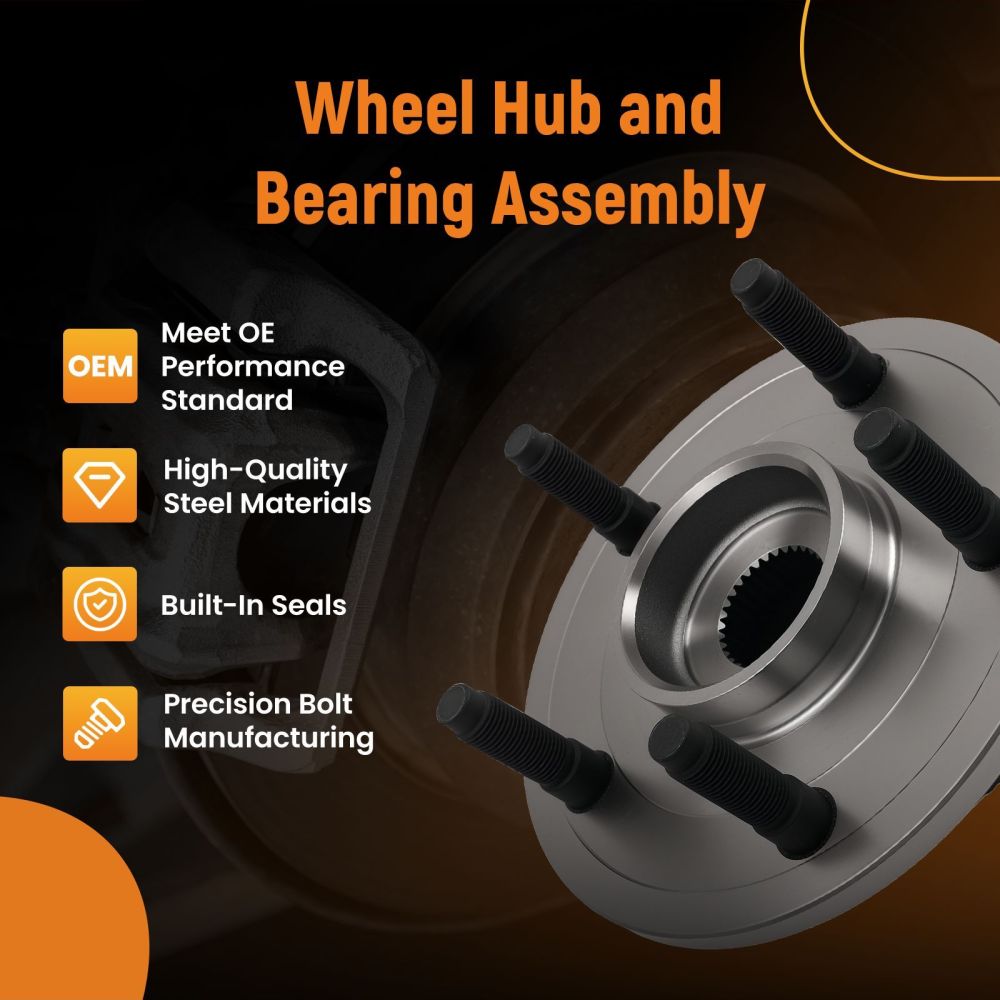 Front Bearing Hub Assembly compatible for Dodge Ram 1500 09-11 715126 5 Lugs Sensor Wire