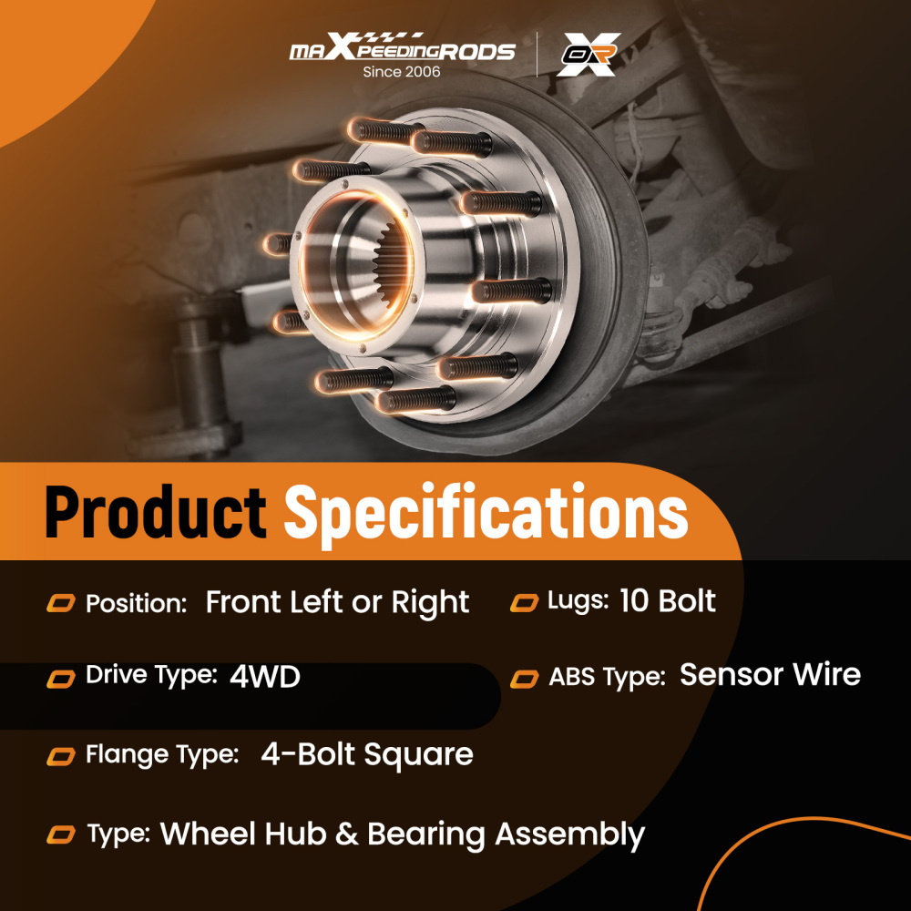 10-Lug 4WD Wheel Hub compatible for Ford F-450 F-550 Super Duty 2011 2012-2016 515133