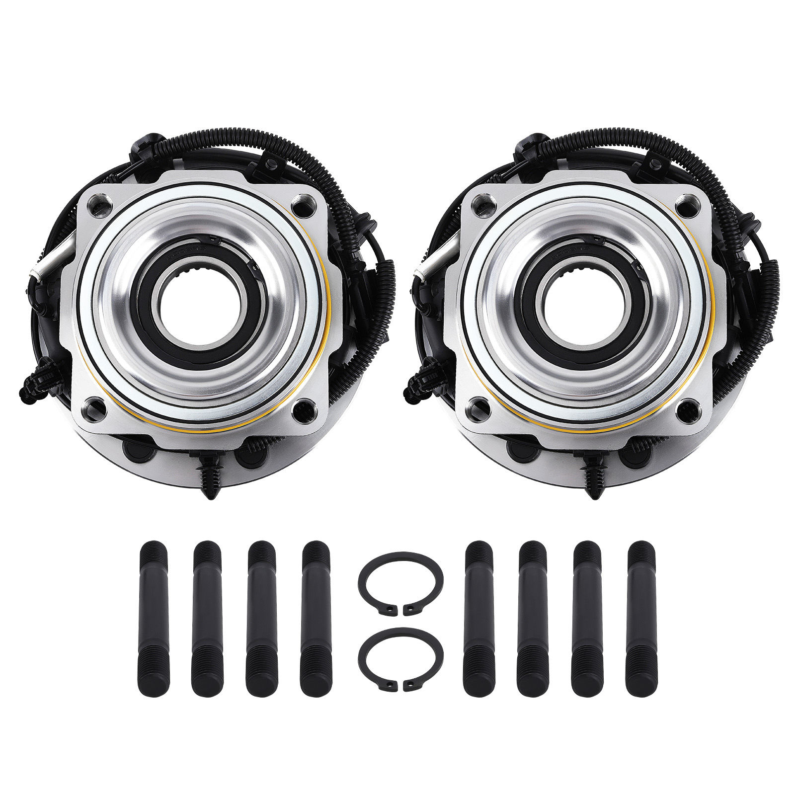 4WD Front Wheel Bearing and Hubs Set for 2017 - 2022 compatible for Ford F-250 F-350 Super Duty