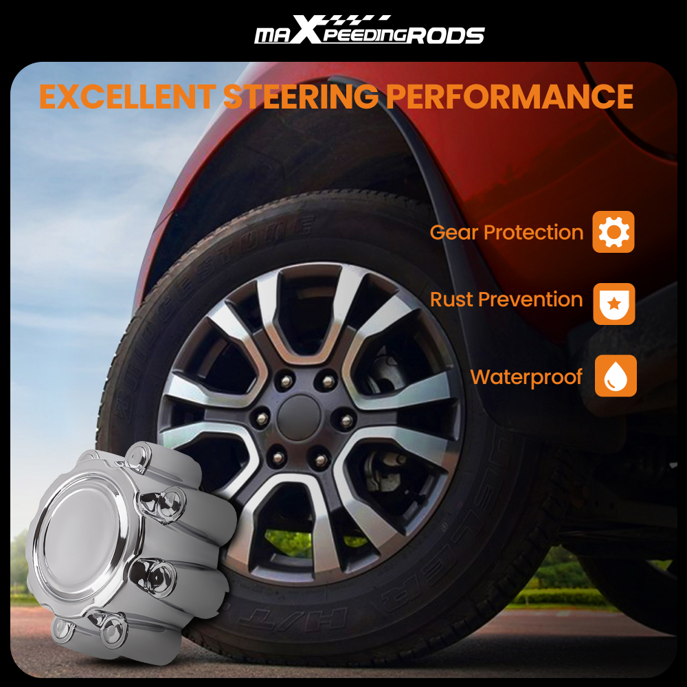 Compatible for Ford F250 F350 Excursion 1999-2005 Set of 4 Chrome 8 Lug Wheel Center Hub Caps 