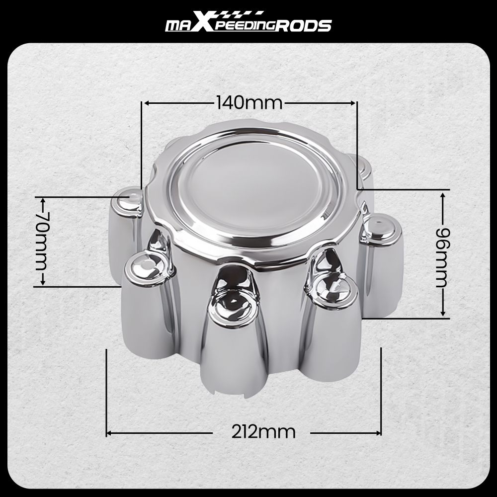 Compatible for Ford F250 F350 Excursion 1999-2005 Set of 4 Chrome 8 Lug Wheel Center Hub Caps 