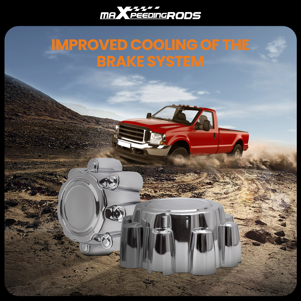 Compatible for Ford F250 F350 Excursion 1999-2005 Set of 4 Chrome 8 Lug Wheel Center Hub Caps 