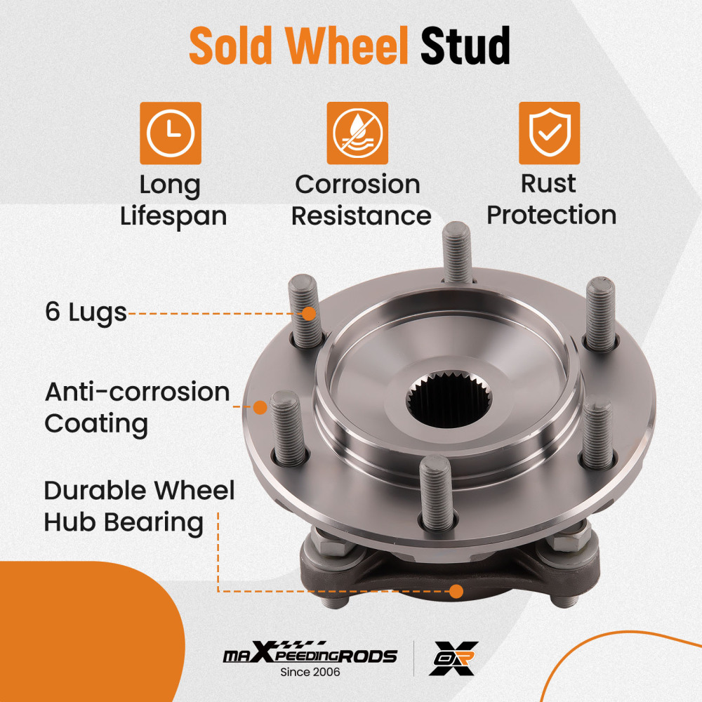 Front Wheel Hub Bearing Assembly Driver Passenger compatible for Tacoma 4 Runner FJ 4WD