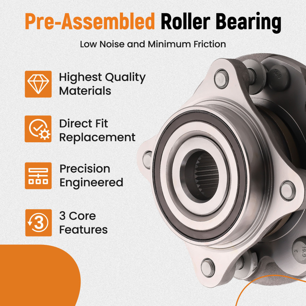 Front Wheel Hub Bearing Assembly Driver Passenger compatible for Tacoma 4 Runner FJ 4WD