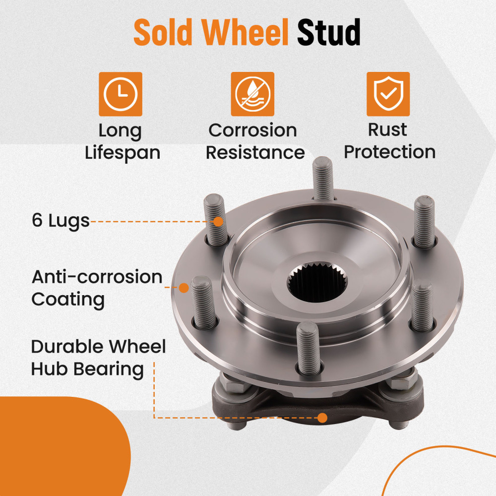 Front Wheel Hub Bearing Assembly Driver Passenger compatible for Tacoma 4 Runner FJ 4WD