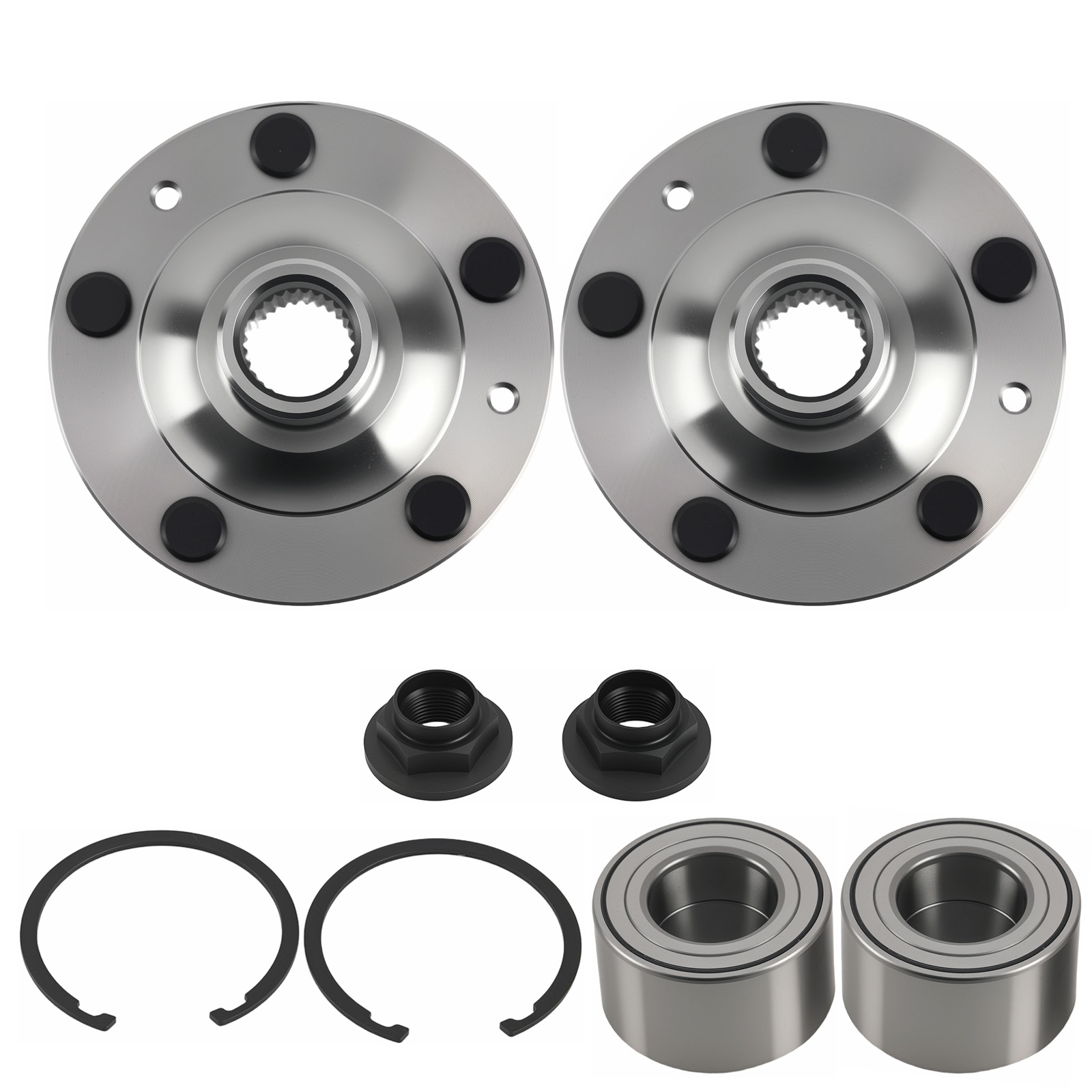 Front Wheel Bearing Set compatible for Mazda 6 Ford Fusion compatible for Lincoln MKZ 2003-2012 HA590533
