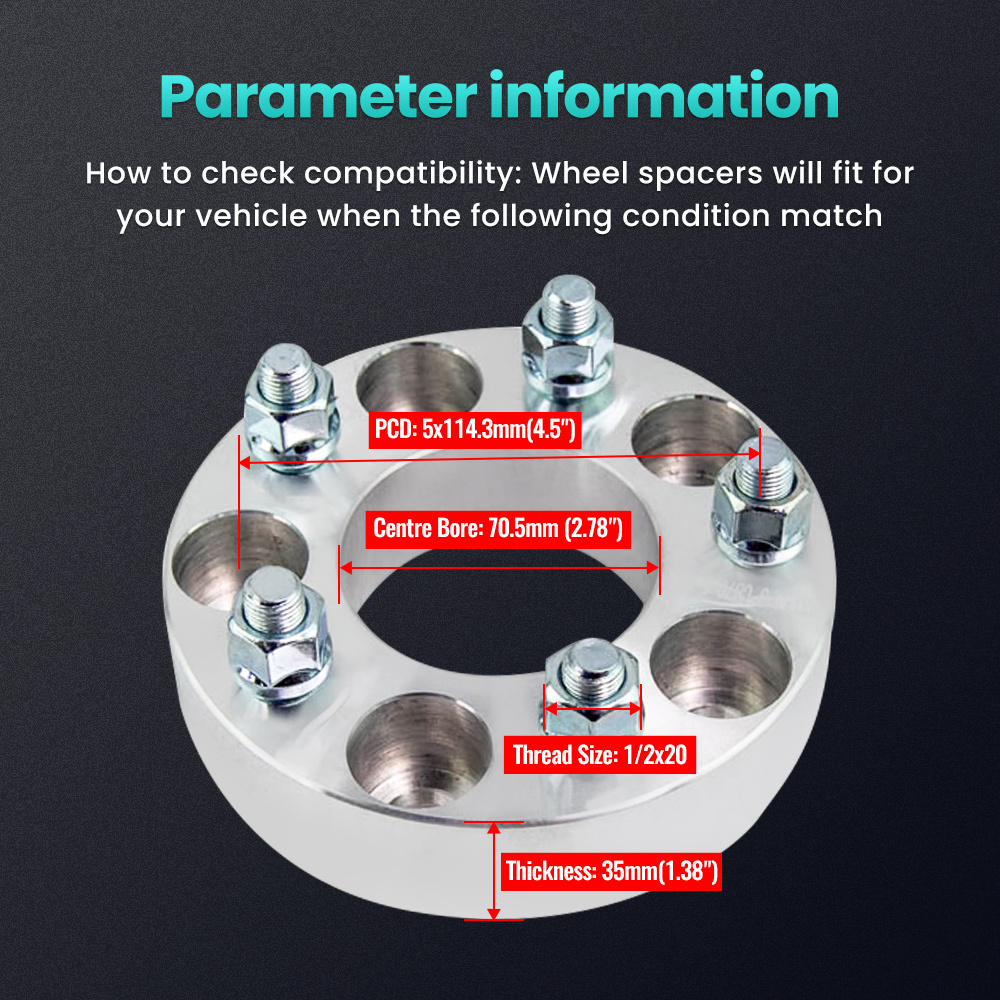 Compatible for Ford BA BF FG AU Falcon 5x114.3mm 35mm PCD 4 Pcs Wheel Adaptors Spacers