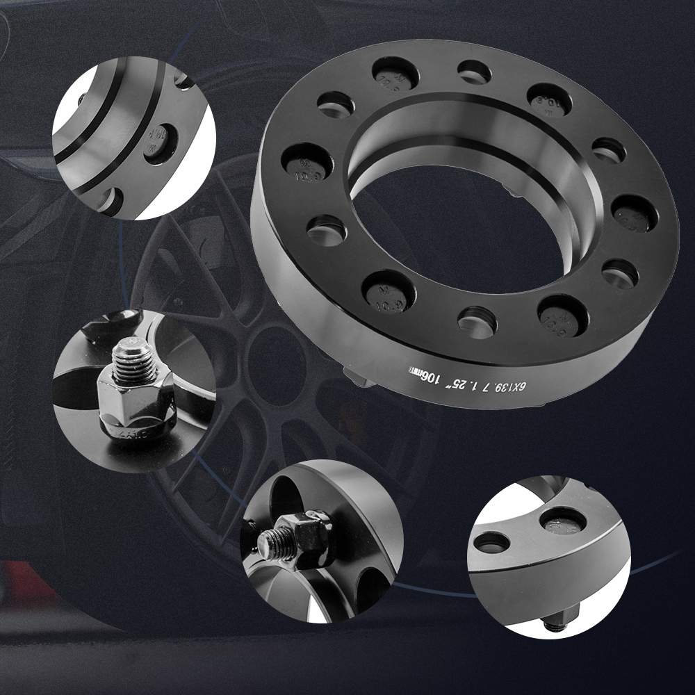 4pcs 32mm 6x139.7 Wheel Spacer Adapters 12x1.5 Stud 106mm Hub Centric compatible for Toyota