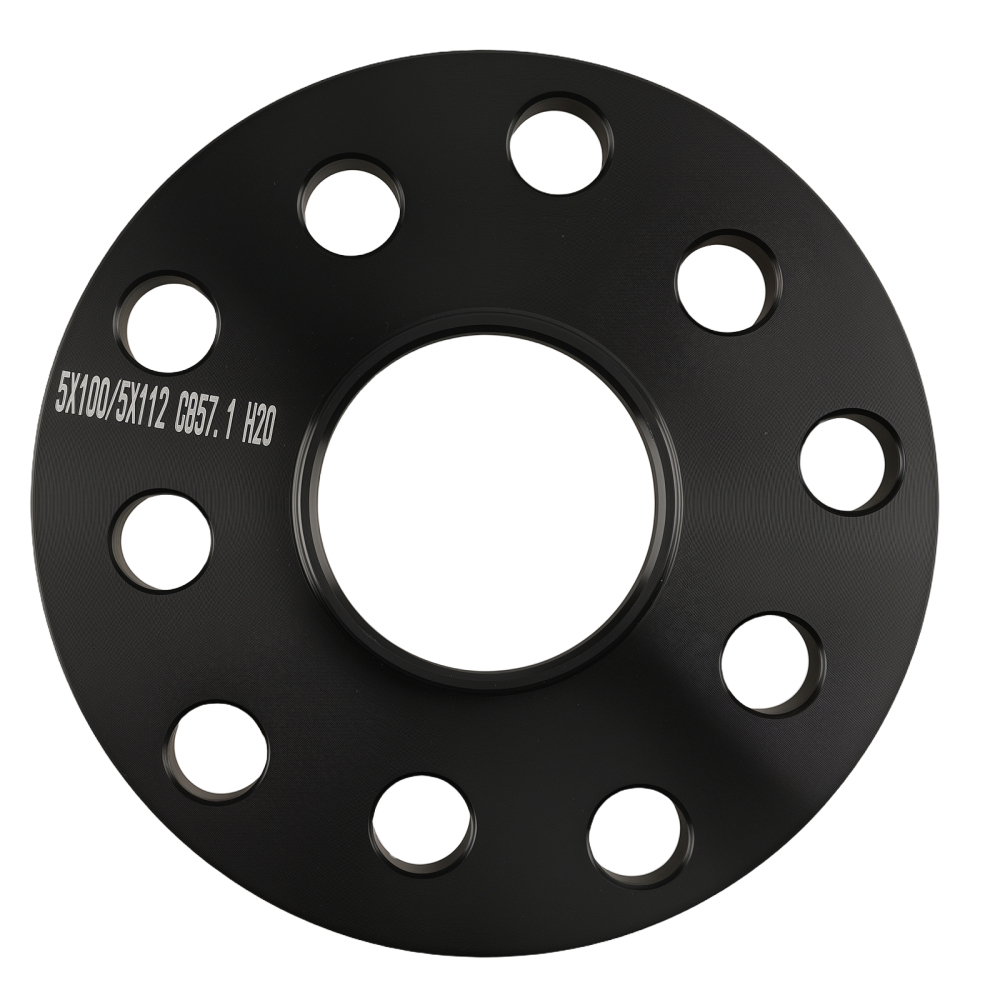 15/20mm Alloy Wheel Spacers compatible for Audi A1 A2 A3 TT 5x100/112 Black 57.1mm M14x1.5