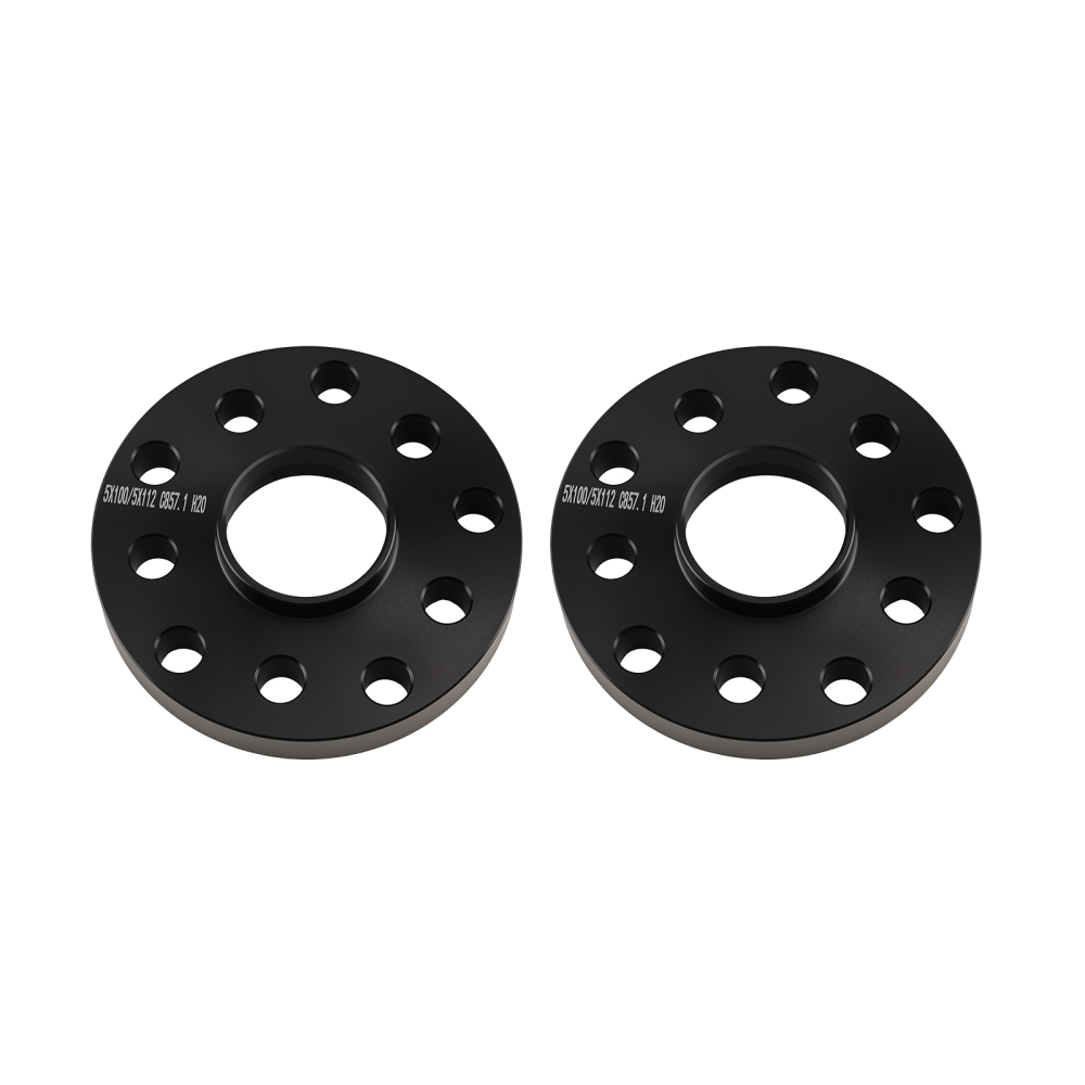 15/20mm Alloy Wheel Spacers compatible for Audi A1 A2 A3 TT 5x100/112 Black 57.1mm M14x1.5