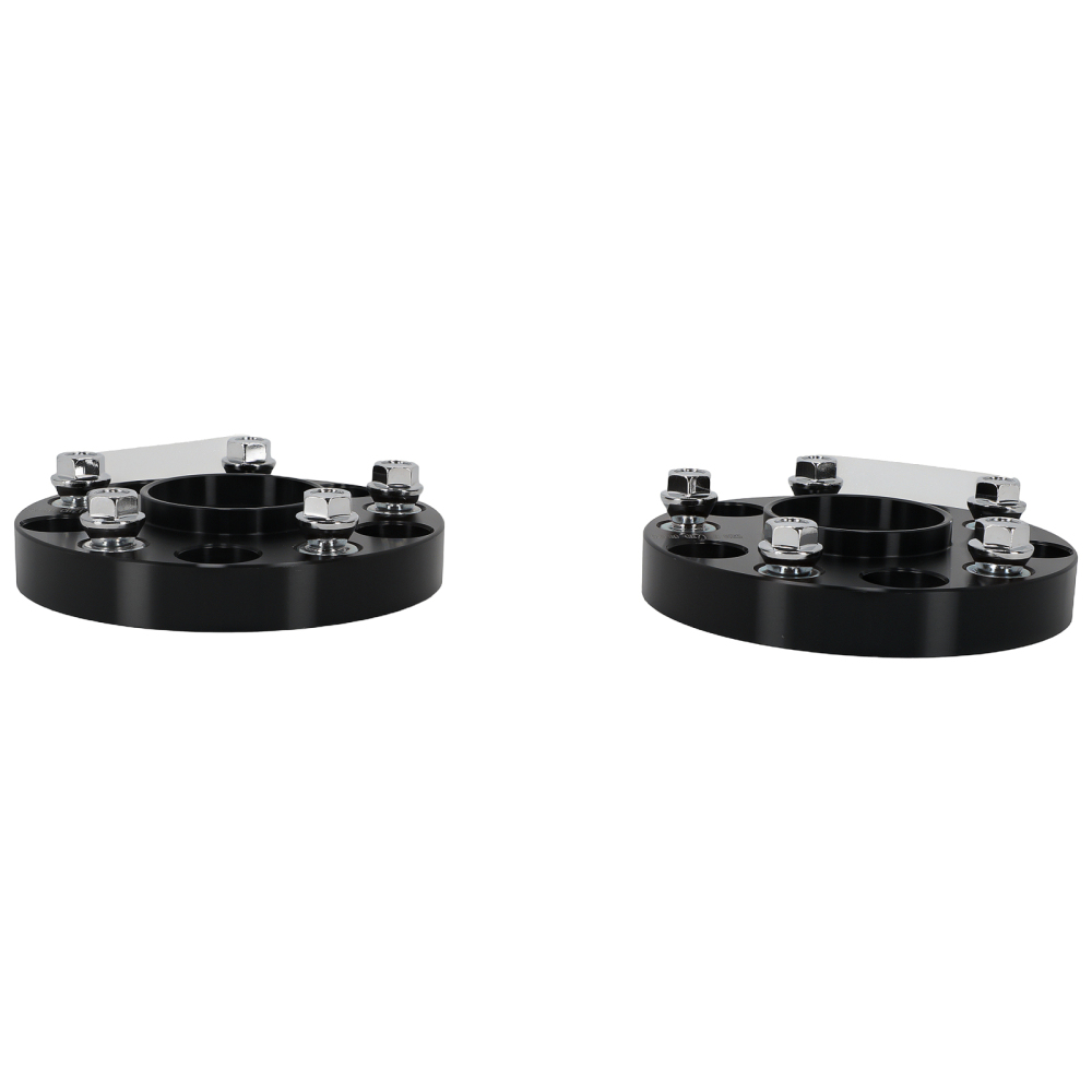 25mm Black Aluminium Spacers compatible for VW Touareg Mk2 2010-18 5x130 71.6mm Hub