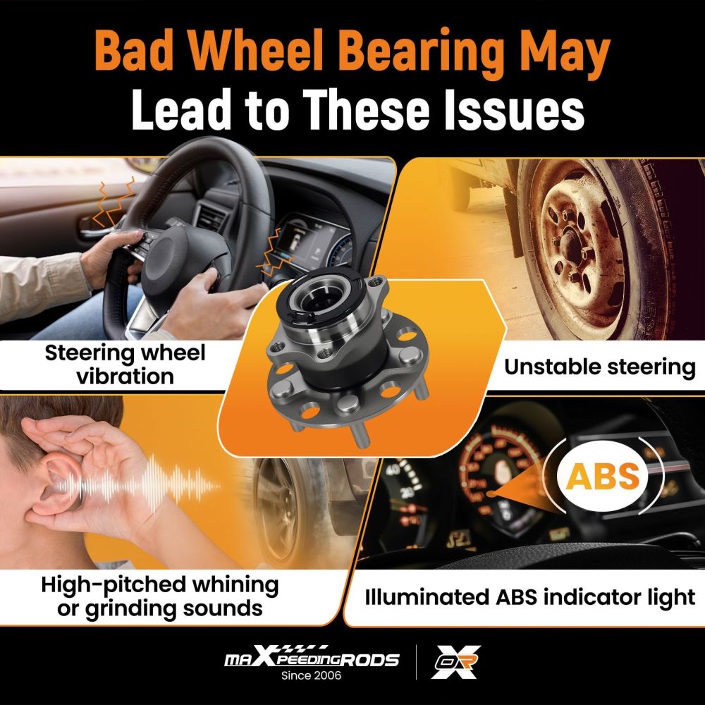 Rear Left Right Wheel Bearing Hub compatible for Jeep Patriot AWD 2007-2017 5105770AA