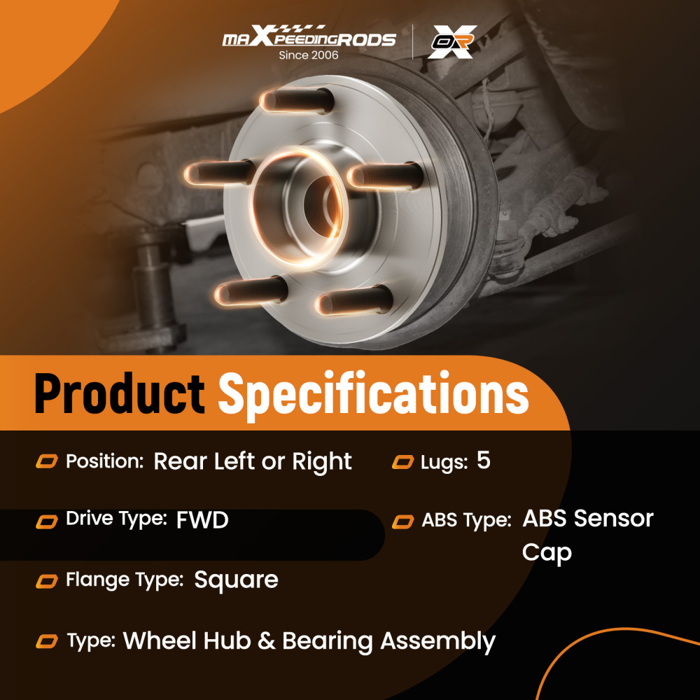 Rear Wheel Bearing Hub Assembly compatible for Ford Fusion compatible for Lincoln MKZ 2014-2020 compatible for FWD