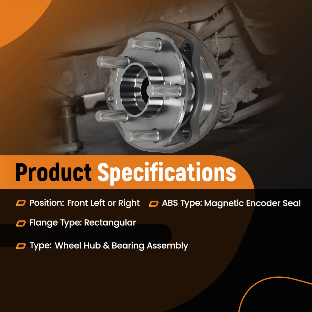 Front Left Right Wheel Hub Bearing compatible for Ford Edge 2015 - 2021 513394 ABS