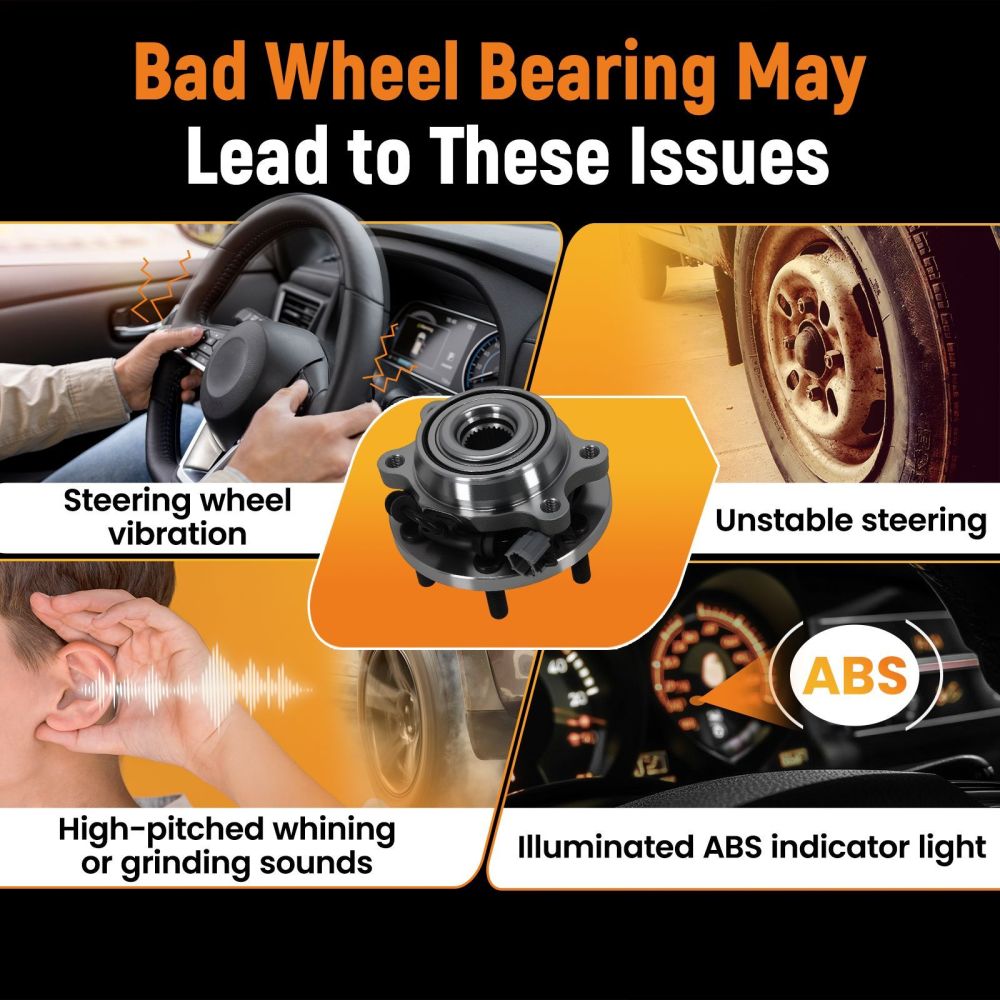 Front Left Right Wheel Bearing Hub Assembly compatible for Nissan Frontier 4x4 WA515065