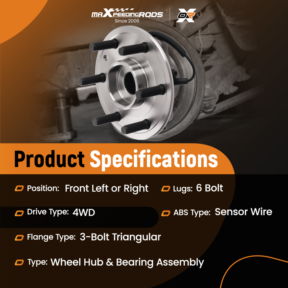 Front Wheel Hub Bearing compatible for RAM 1500 2019-2023 515179 68237141AC 4WD