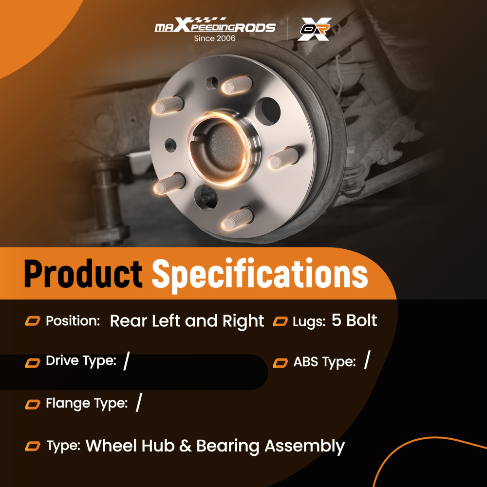 5 Bolt Rear Wheel Hub Assembly compatible for Toyota Highlander FWD 2001-2003 BR930266