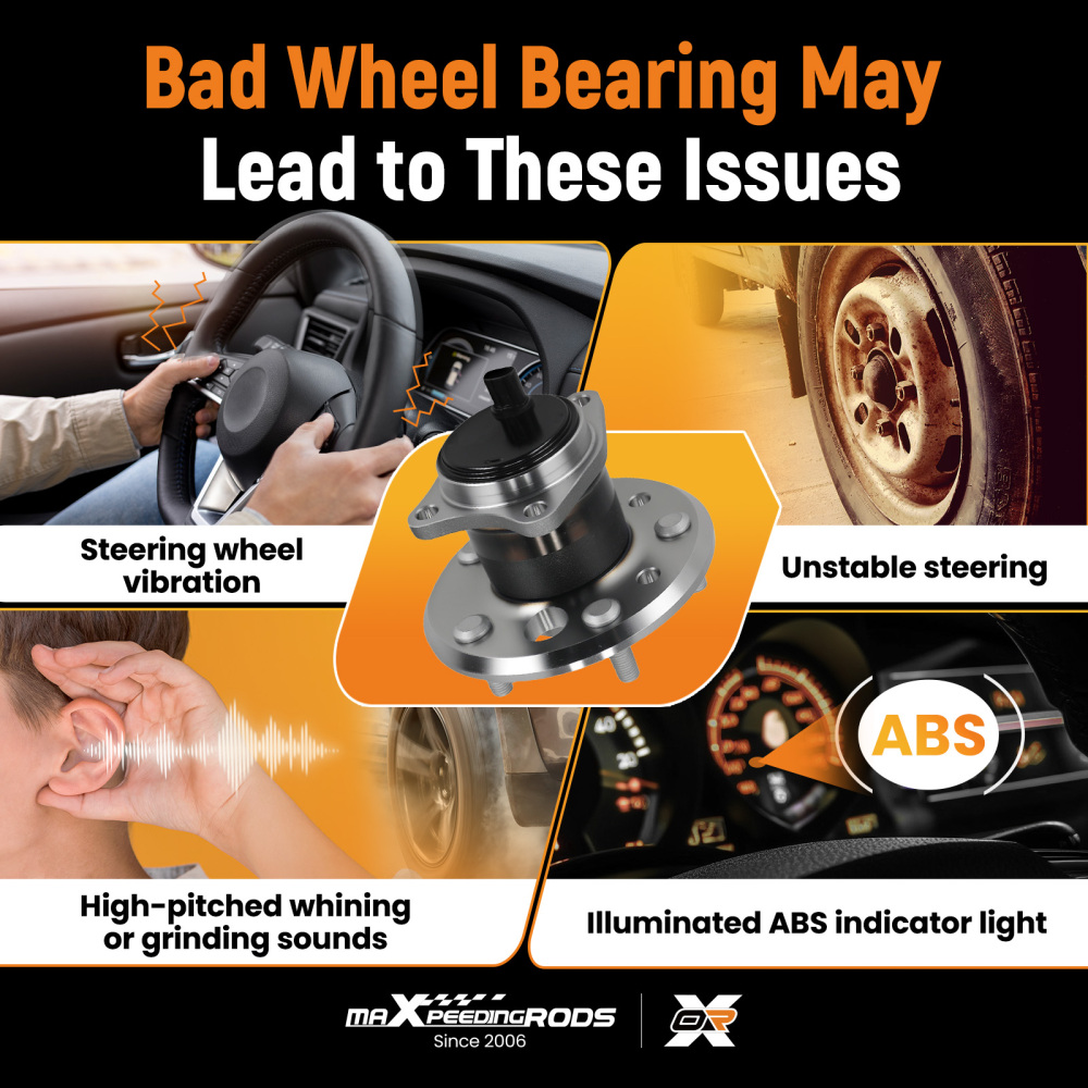 5 Bolt Rear Wheel Hub Assembly compatible for Toyota Highlander FWD 2001-2003 BR930266