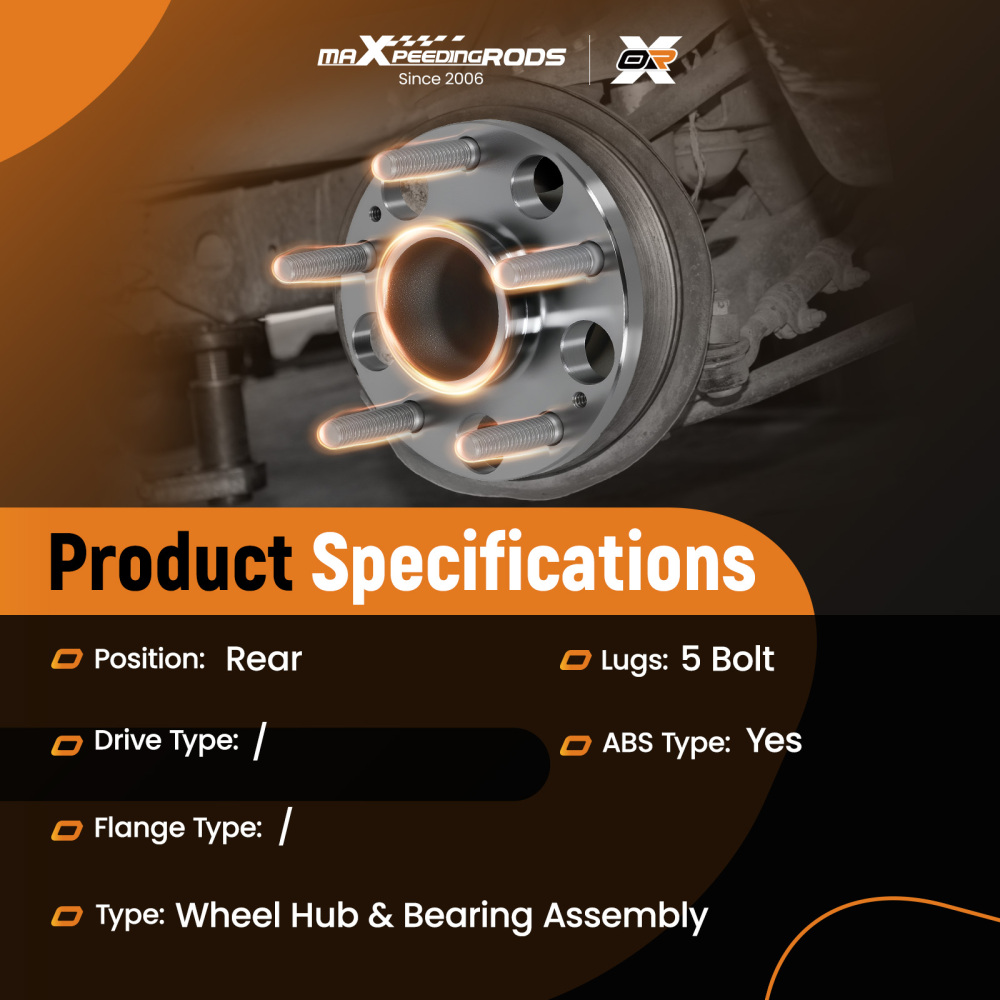 Rear Wheel Bearing Hub Assembly compatible for HONDA CIVIC 06-11 42200SNAA51 5 Bolt