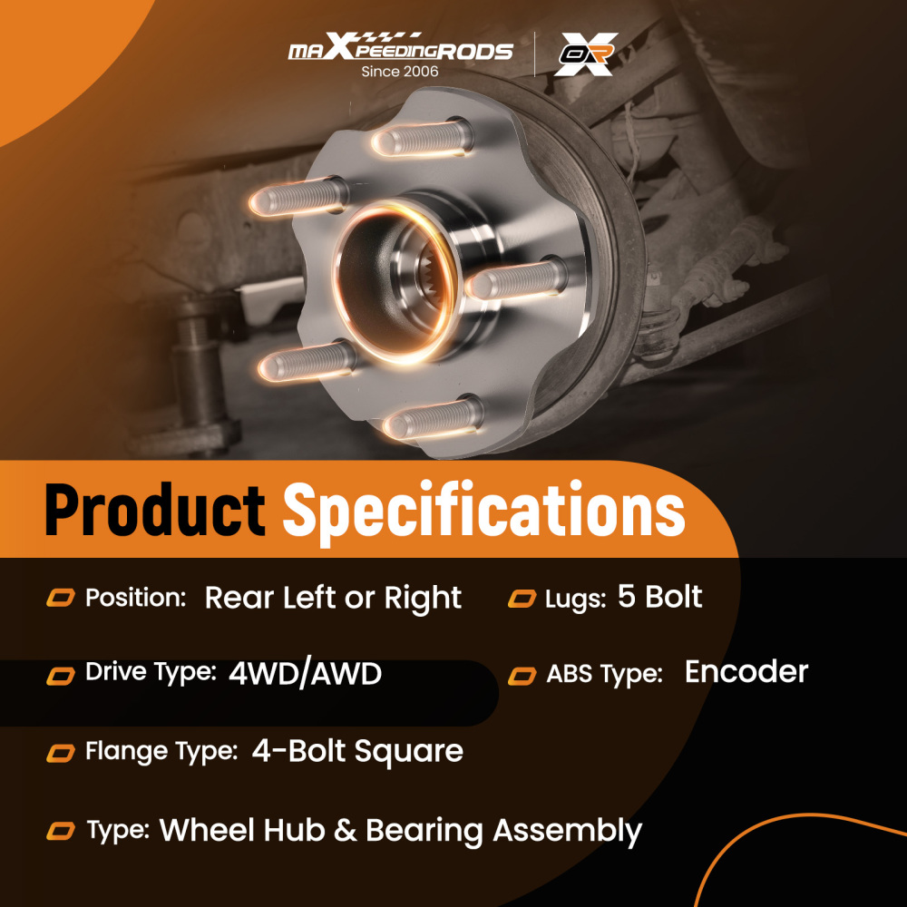 Rear 5 Lug Wheel HubBearing Assembly compatible for Infiniti QX60 AWD BR930868