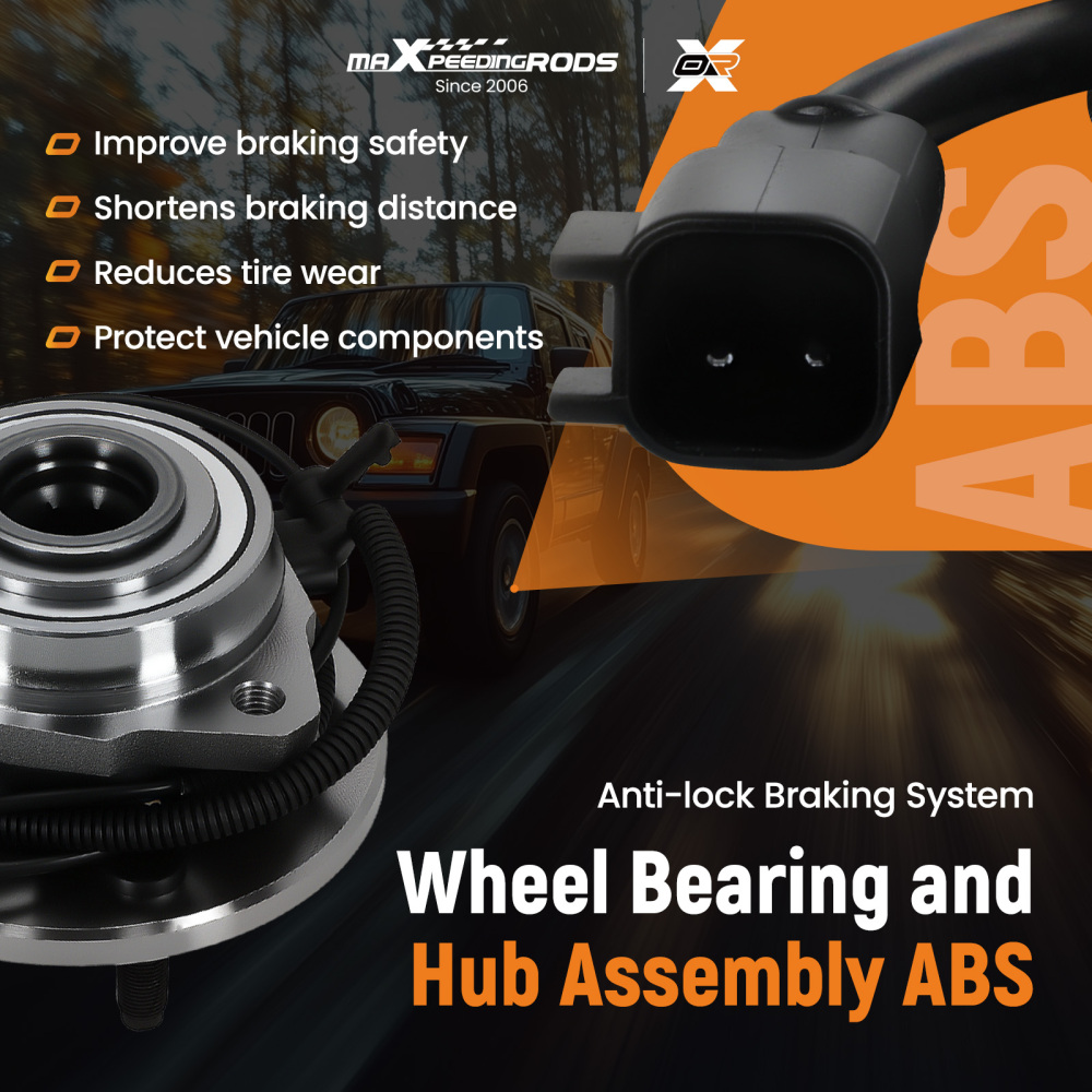 5 Lug Front Wheel Hub compatible for Jeep Liberty 02-07 WB13176 Driver Side with ABS