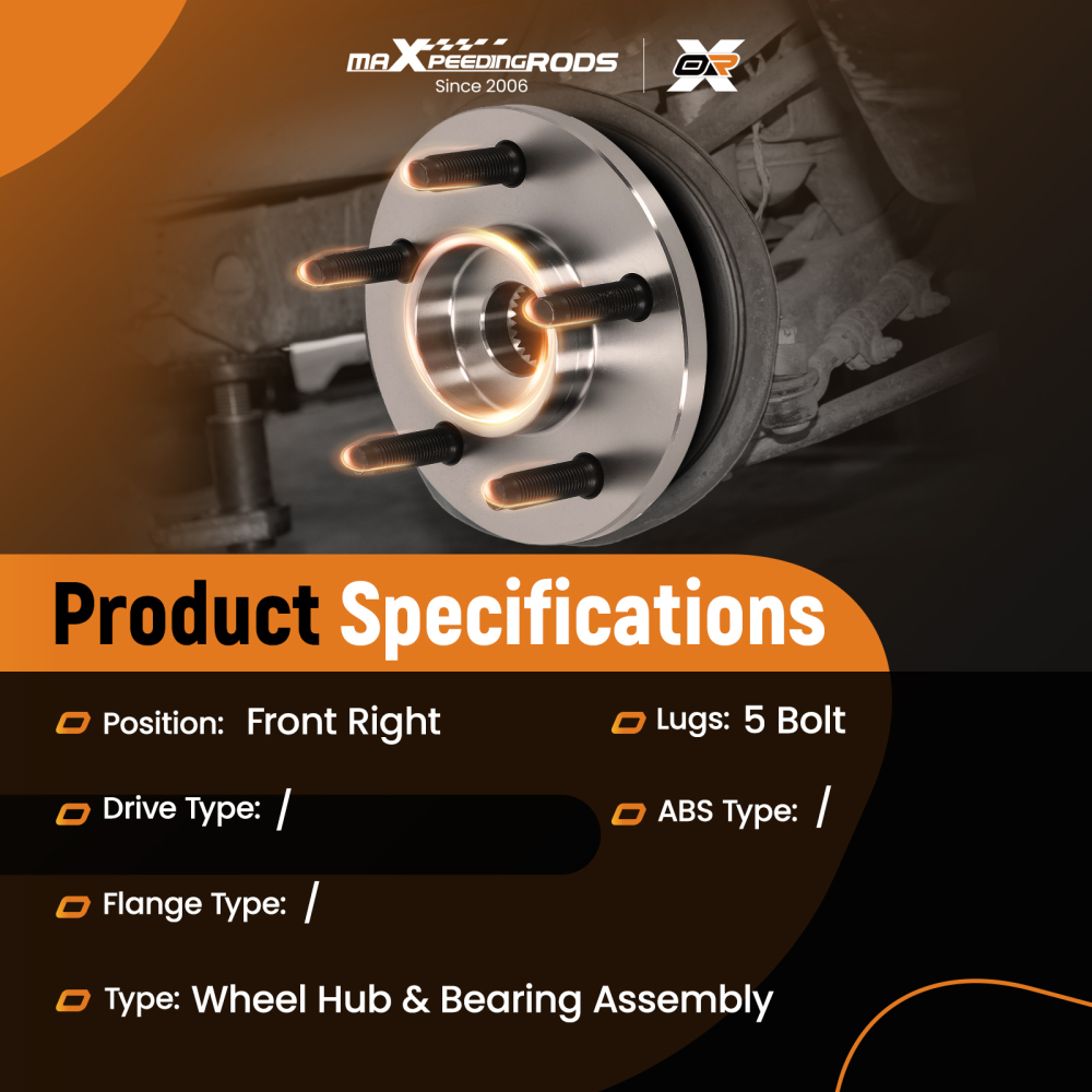 Front Passenger Side Wheel Hub compatible for Jeep Liberty 2002-2007 513177 5 Lugs ABS