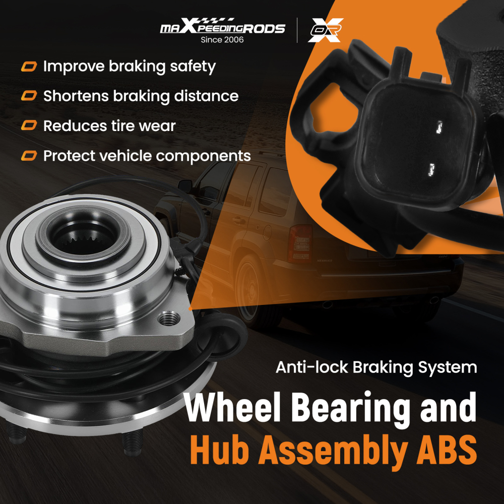 Front Passenger Side Wheel Hub compatible for Jeep Liberty 2002-2007 513177 5 Lugs ABS