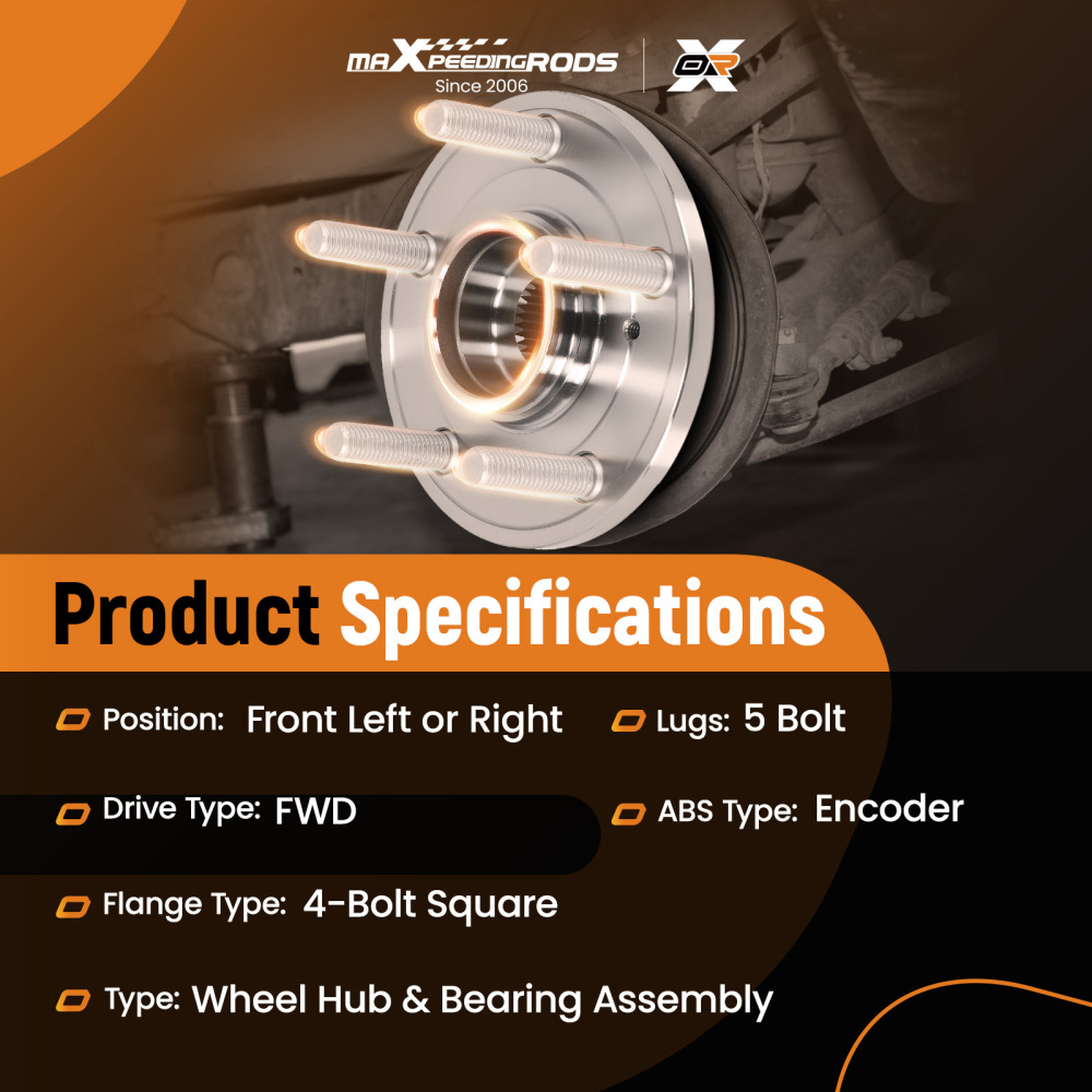 Front Wheel Hub Bearing Assembly compatible for Honda Odyssey 2011-2017 WA513293 compatible for FWD