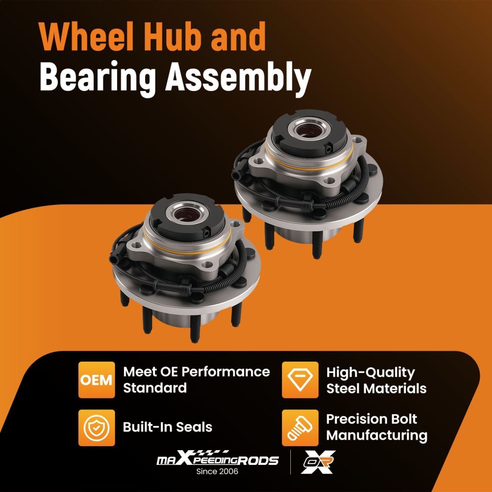 Front Wheel Bearing Hub compatible for Ford F-250 F-350 Super Duty SRW 4x4 1999-2004