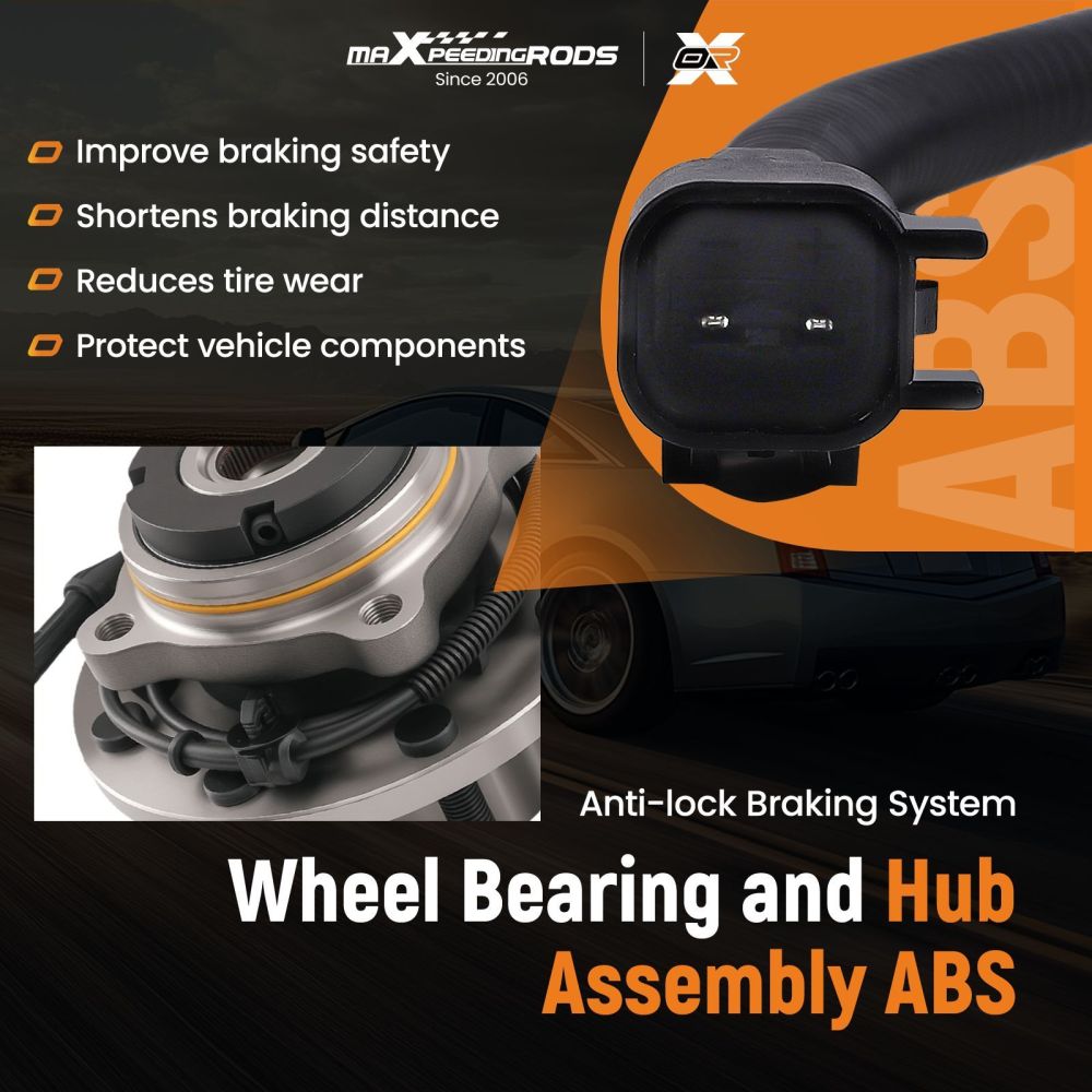 Front Wheel Bearing Hub compatible for Ford F-250 F-350 Super Duty SRW 4x4 1999-2004