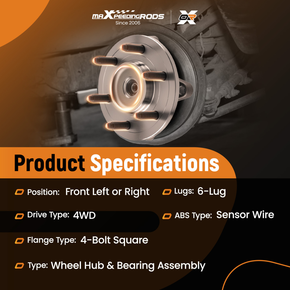 Front LH RH Wheel Hub Bearing Assembly compatible for FORD F-150 4WD 2005-2008 515079