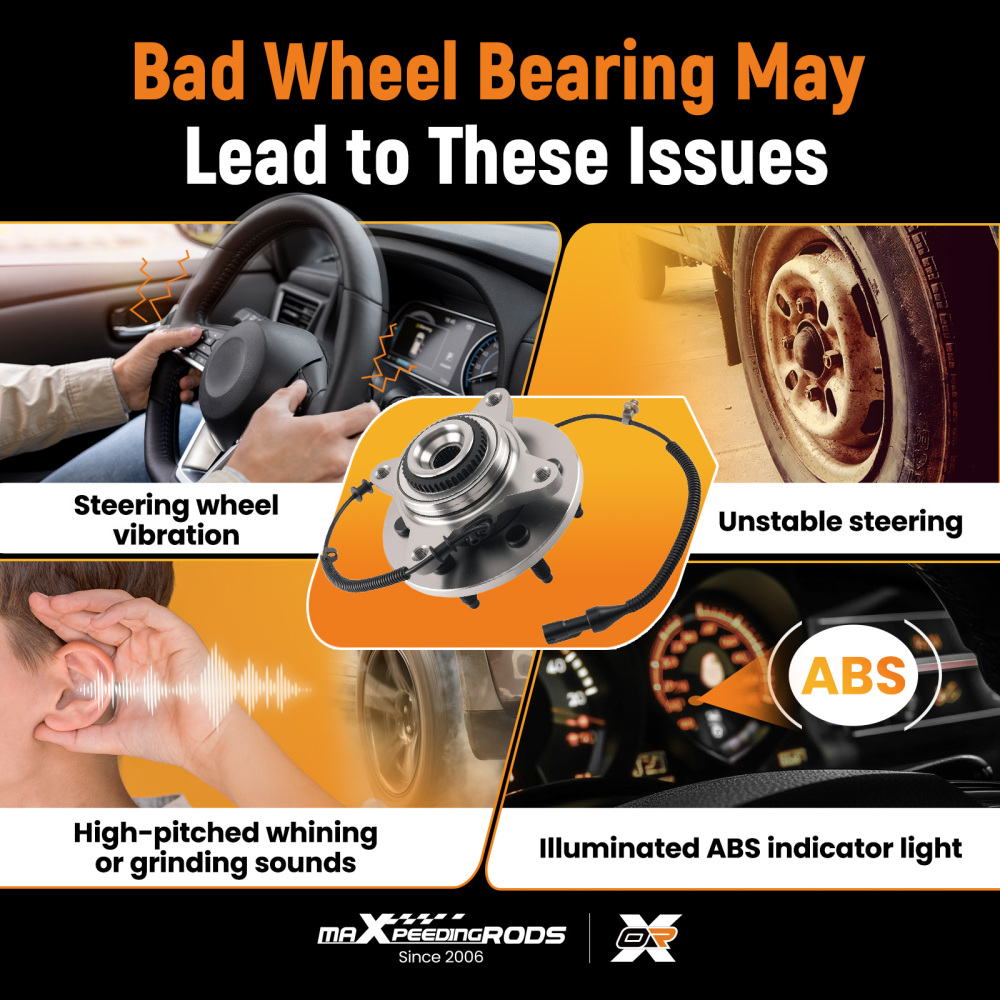 Front LH RH Wheel Hub Bearing Assembly compatible for FORD F-150 4WD 2005-2008 515079