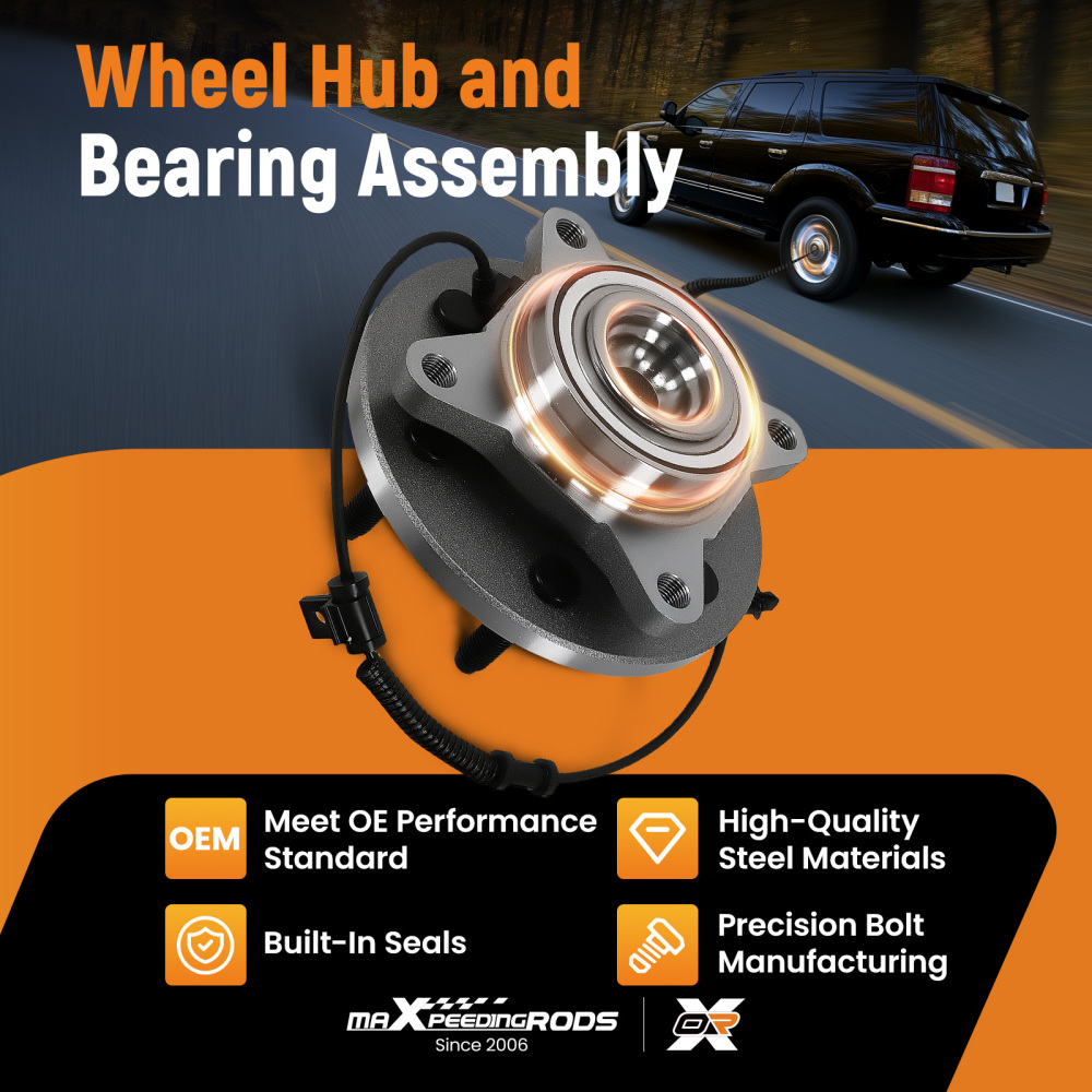 Front Wheel Hub Bearing Assembly compatible for Ford Expedition 2WD 2007-10 515094 6 Lugs