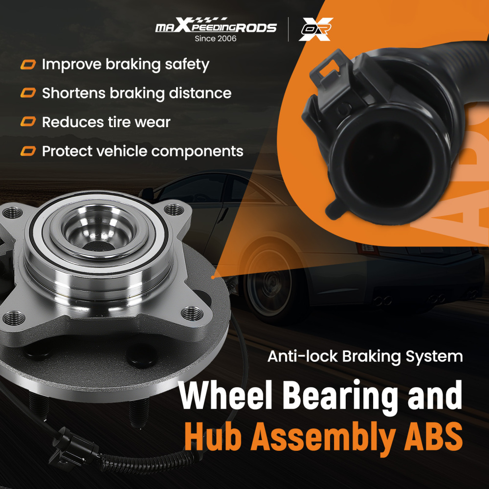 Front Wheel Hub Bearing Assembly compatible for Ford Expedition 2WD 2007-10 515094 6 Lugs