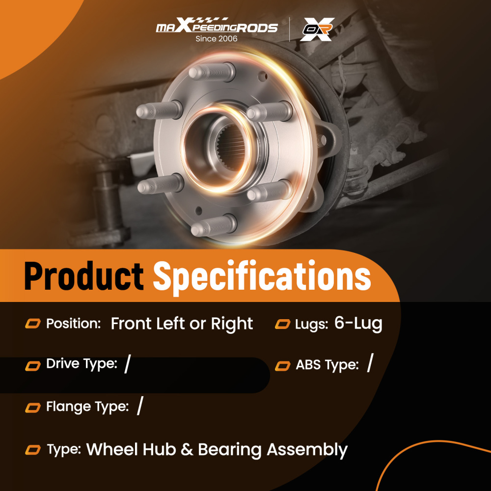 Front Wheel Bearing Hub Assembly compatible for Chevrolet Colorado 4WD 15-21 515167 6 Stud