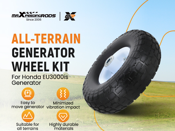 4x Wheel Kit compatible for Honda Generator EU3000is Direct Replacement 06423-ZS9-020AH