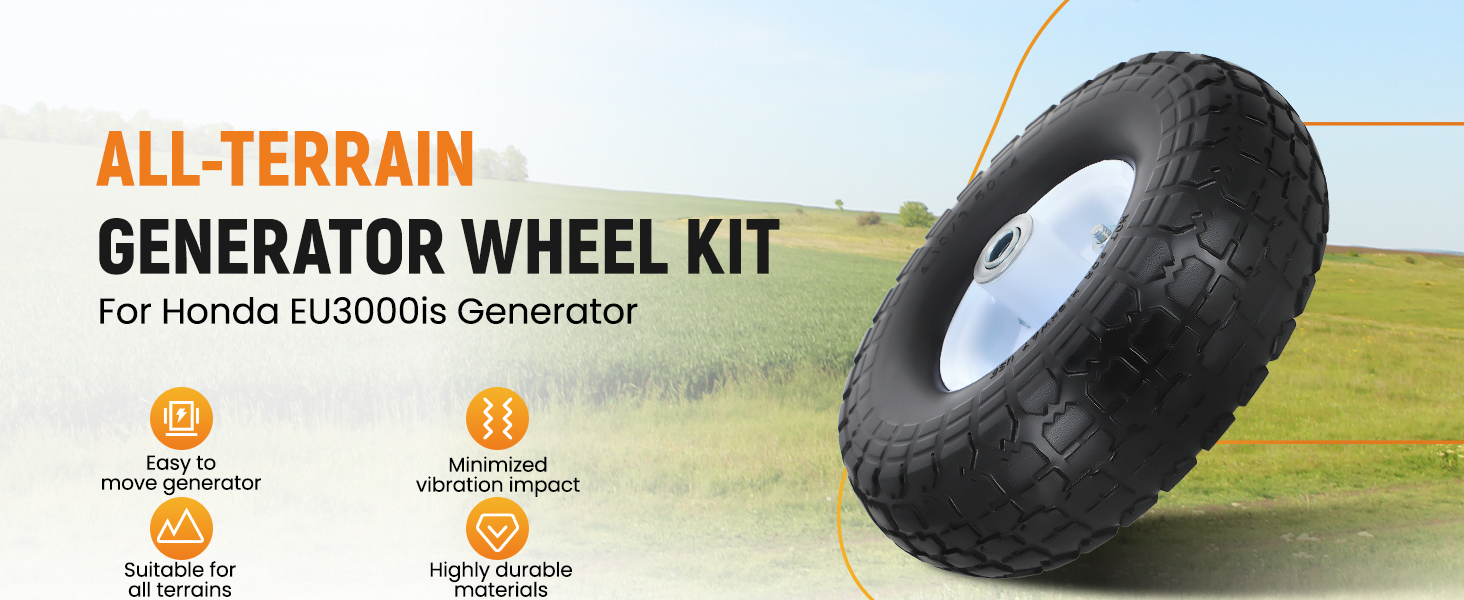 4x Wheel Kit compatible for Honda Generator EU3000is Direct Replacement 06423-ZS9-020AH