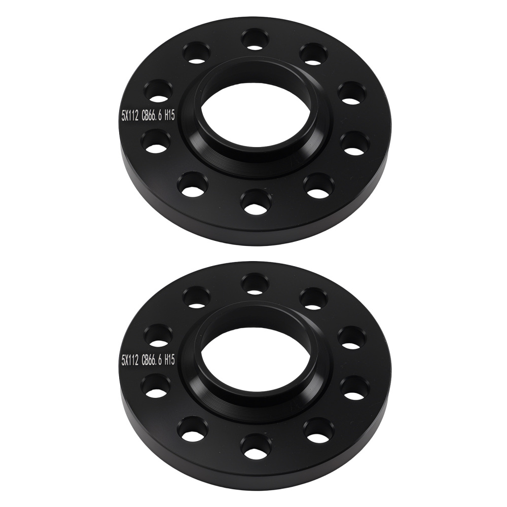15mm 20mm Alloy Wheel Spacers compatible for Audi SQ5 2014-2015 5x112mm M14x1.5 Black Set