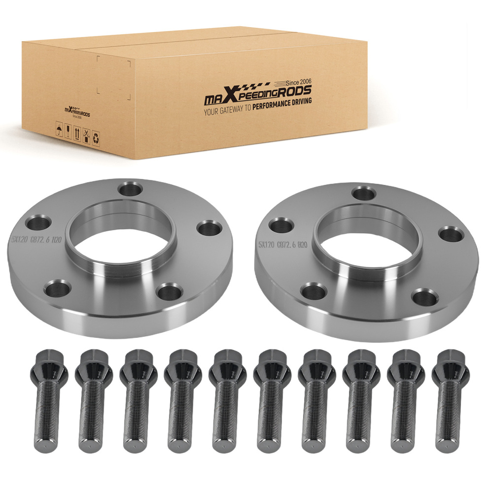 2pz Distanziali 20mm 5x120 compatibile per BMW F10 F11 F20 F21 F30 F31 72.6mm M14x1.25x47mm
