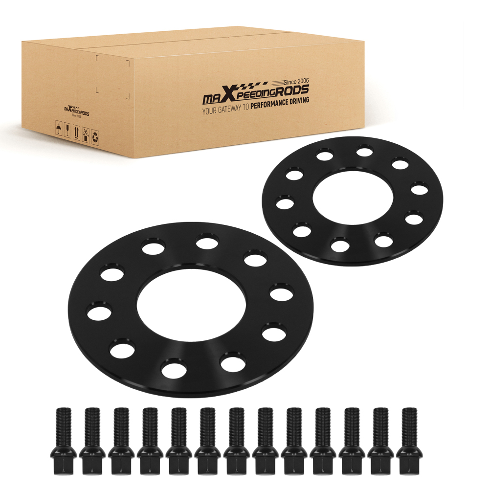 Distanziali 5mm + 10 Bulloni compatibile per Mercedes CLA 117 118 5x112 M14x1.5 66.6mm